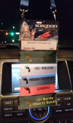 Hawke WorldCon 73 Badge 0819150208 plus 2 bards